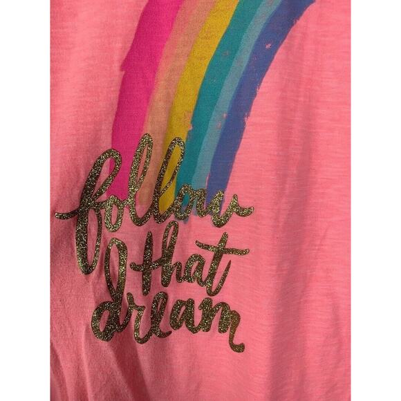 SO Girls Size 16 Pink Rainbow Graphic Long Sleeve Tee - Picture 3 of 5